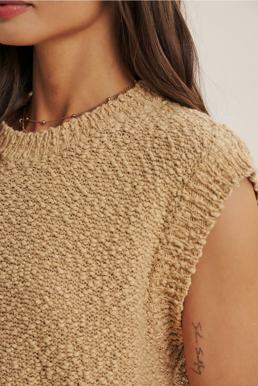 Biscuit Textured Sweater Top