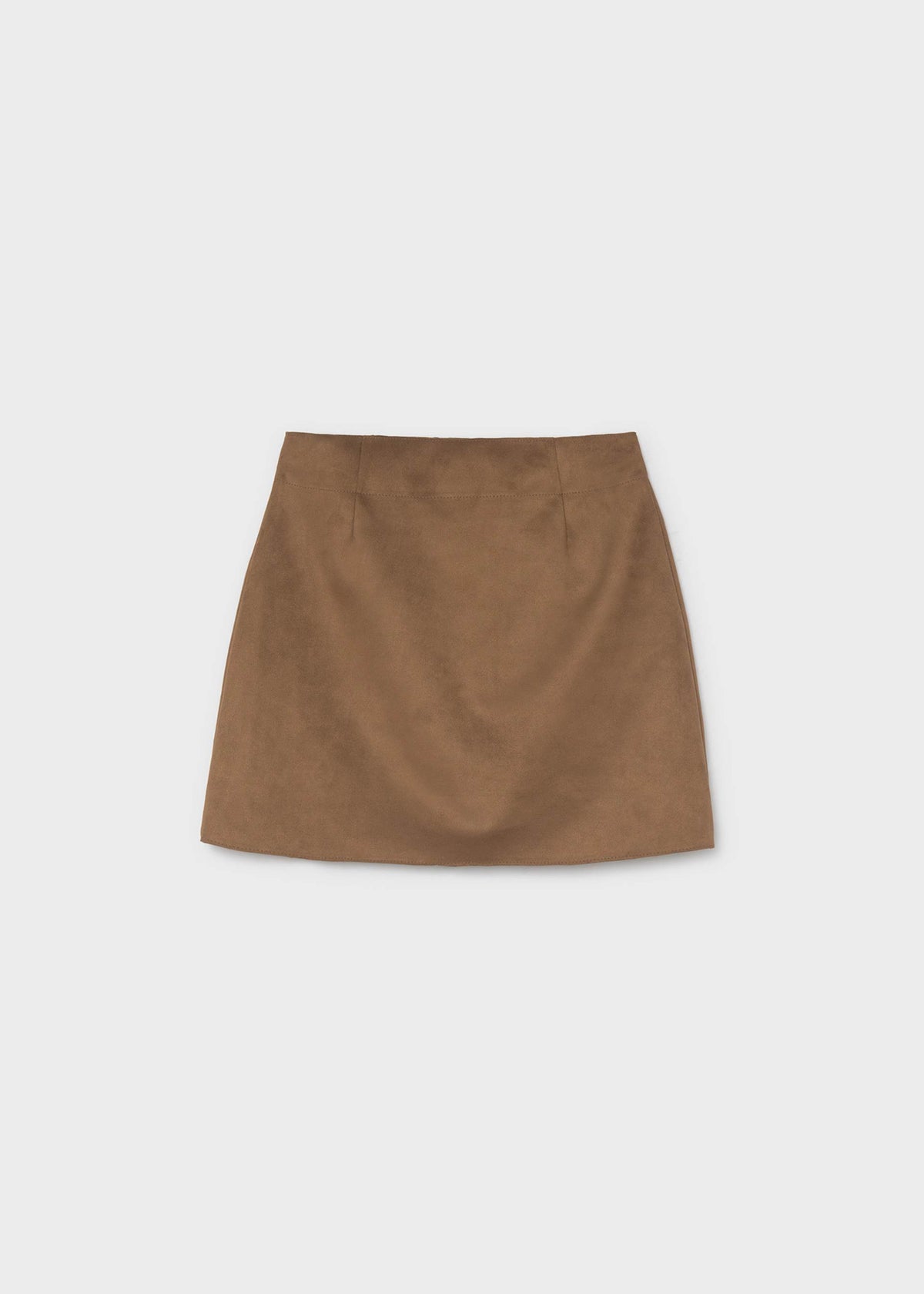 Carmel Suede Button Skirt