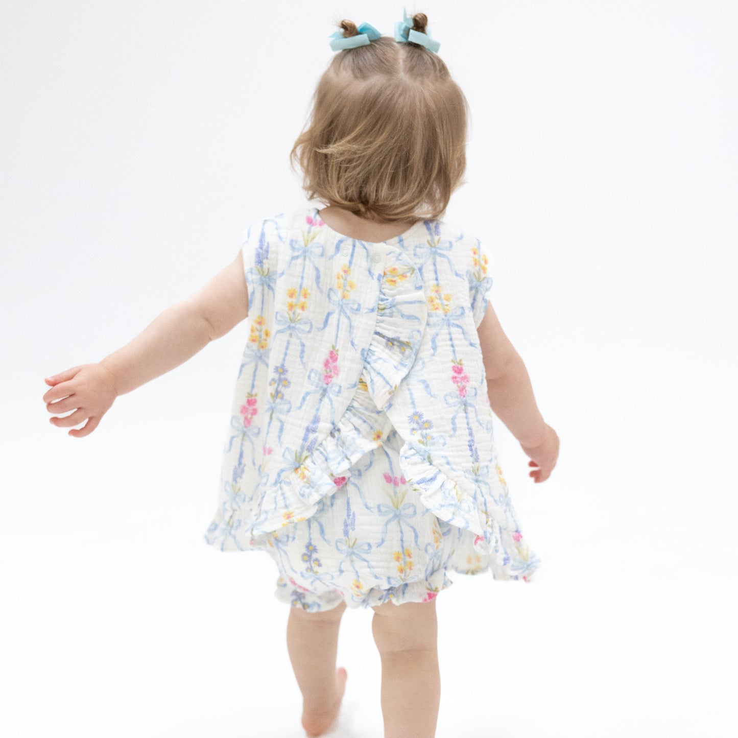 Ribbon Bouquet Ruffle Top With Bloomer