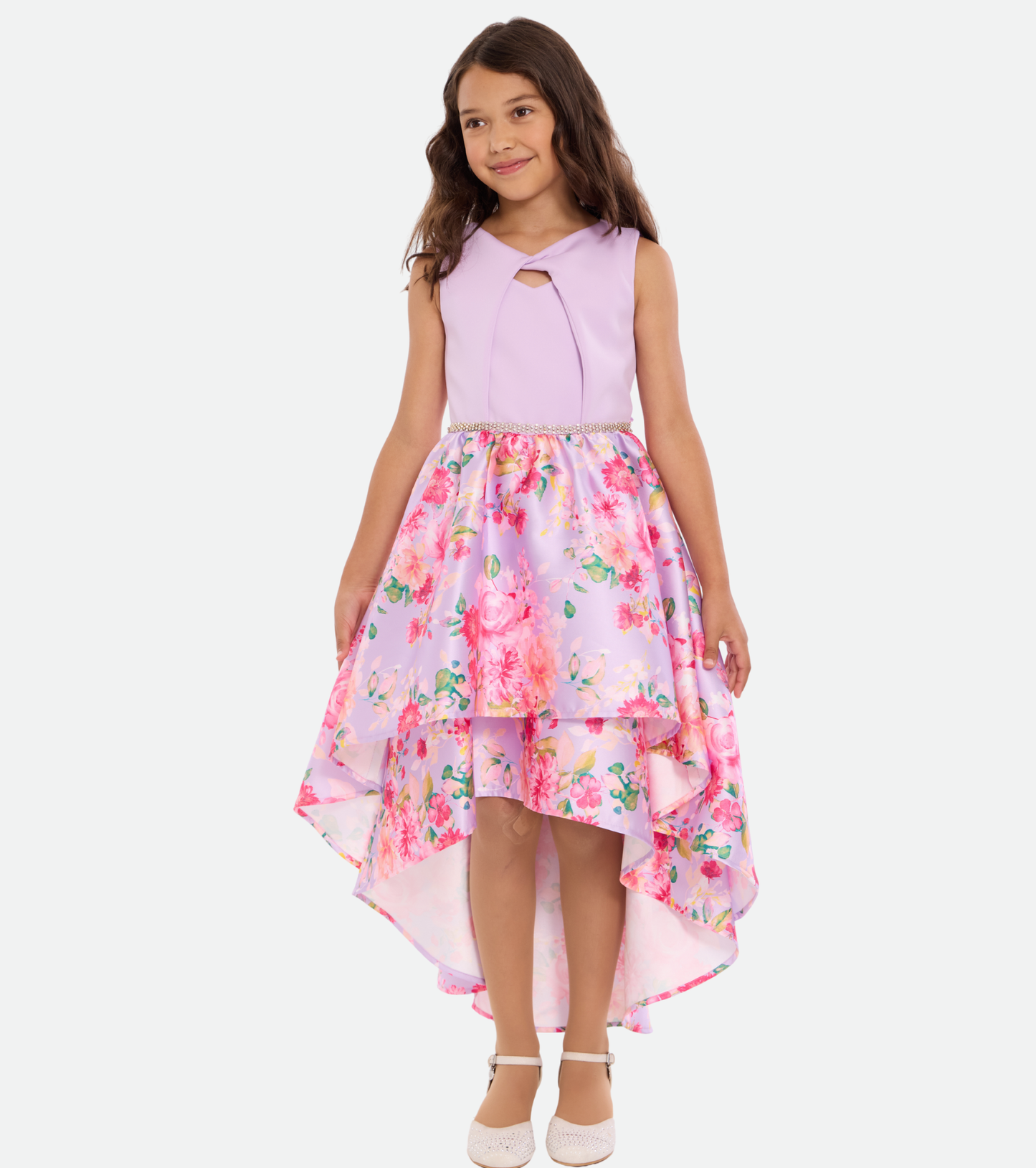 Lavender Mikado Hi-Low Dress