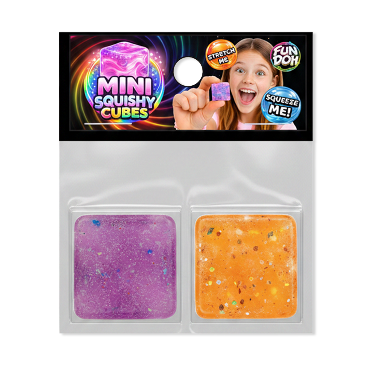 Fun Doh Mini Squishy Cube 2-Pack