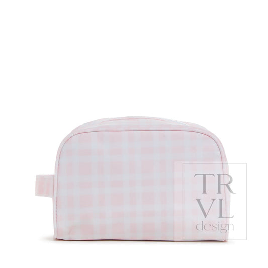 Pink Pimlico Plaid Stowaway Toiletry Bag