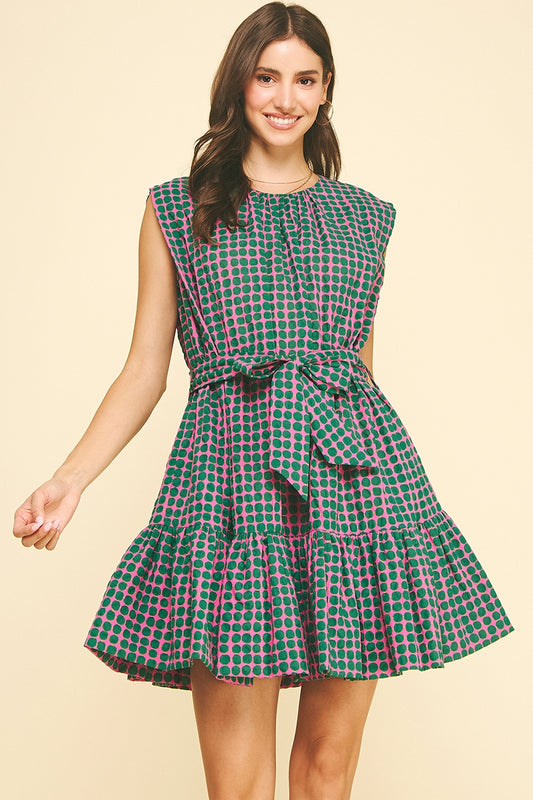 Pink/Green Polka Dot Dress