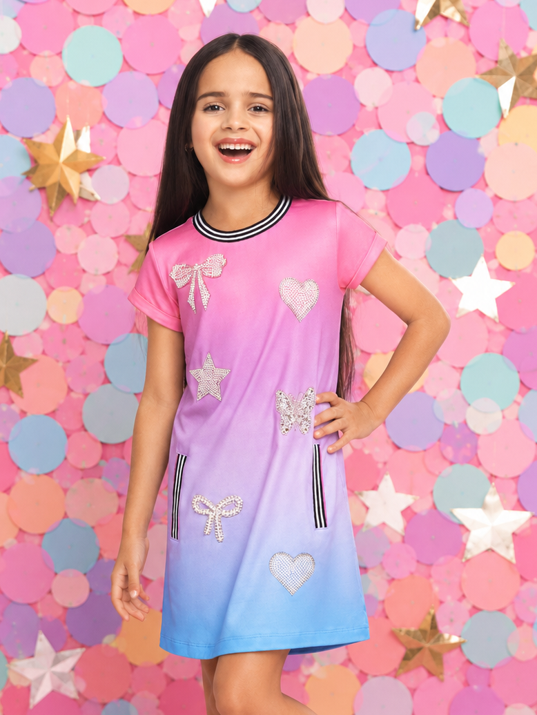 Ombre Rhinestone Icon Dress