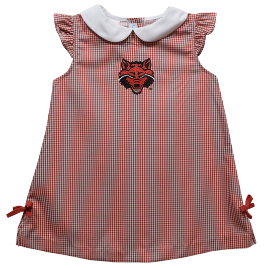 Arkansas State Red Wolves Gingham Dress