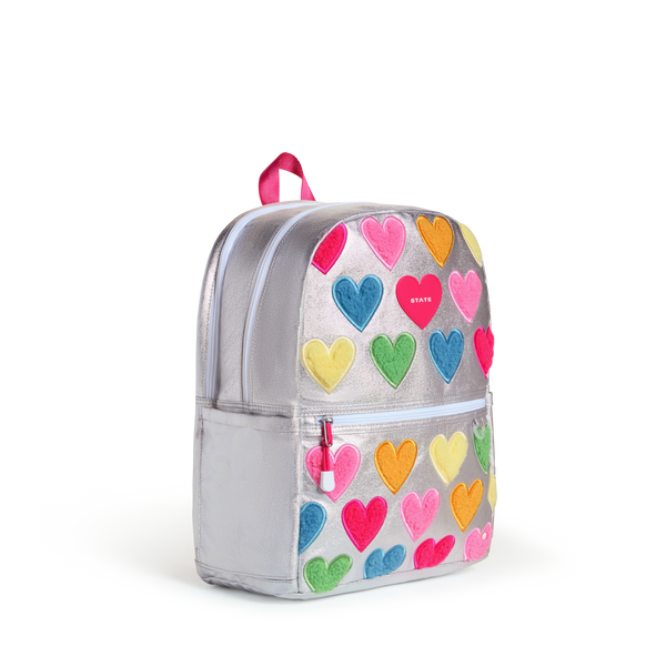 Happy Fuzzy Hearts Kane Double Pocket Backpack