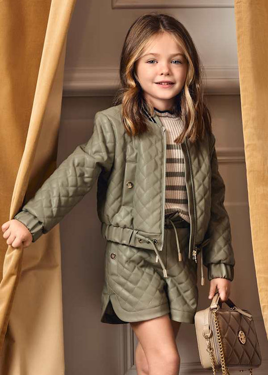 Bay Leaf Quilted Leather Jacket