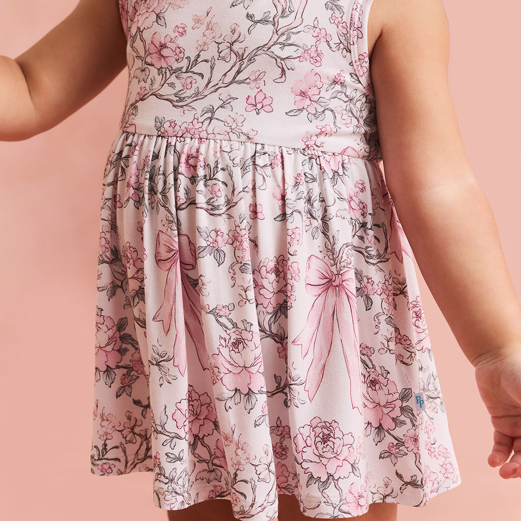Irene Bow Back Twirl Bodysuit Dress