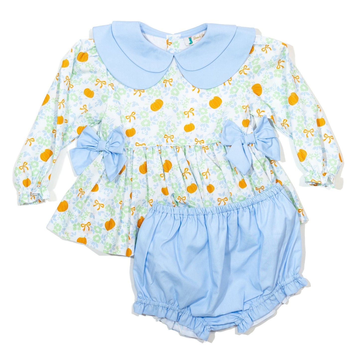 Pumpkins & Blue Bows Bloomer Set