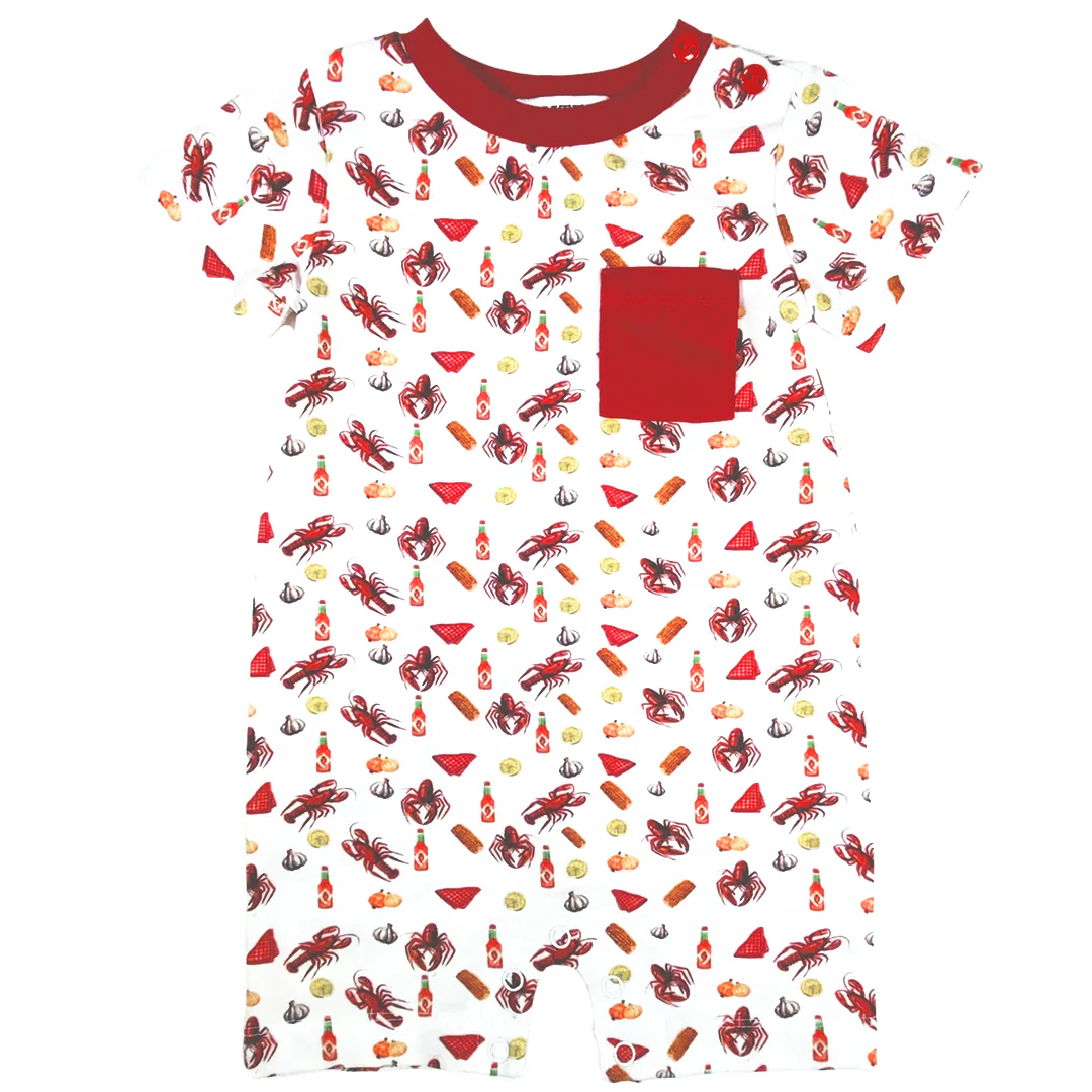 Crawfish Boy's Romper