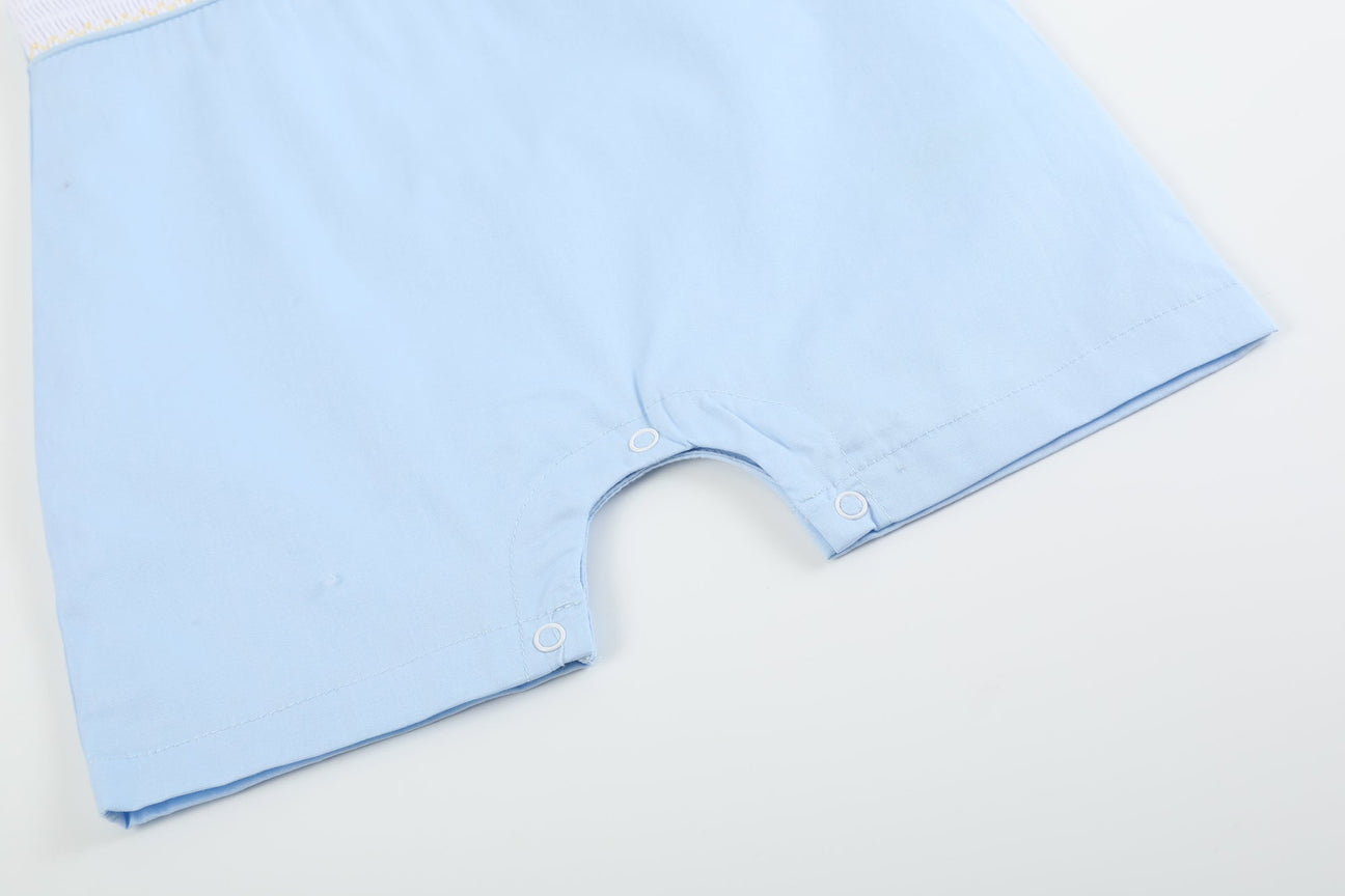 Blue Easter Smocked Shortalls