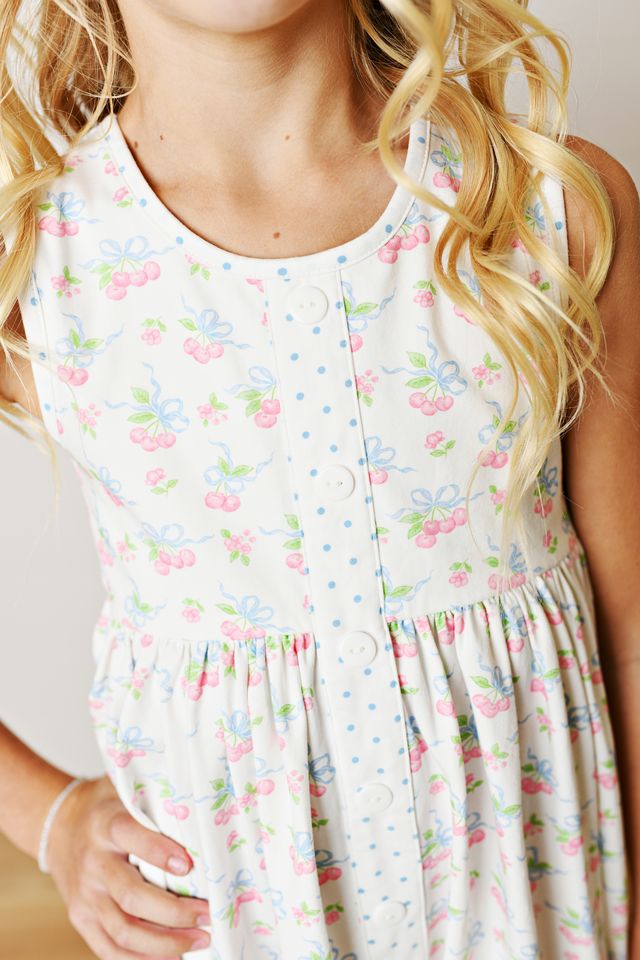 Bow Cherry Prim Dress