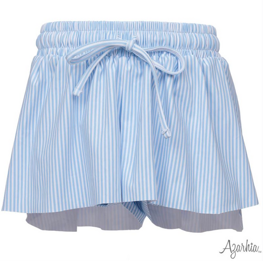 Light Blue Striped Butterfly Short