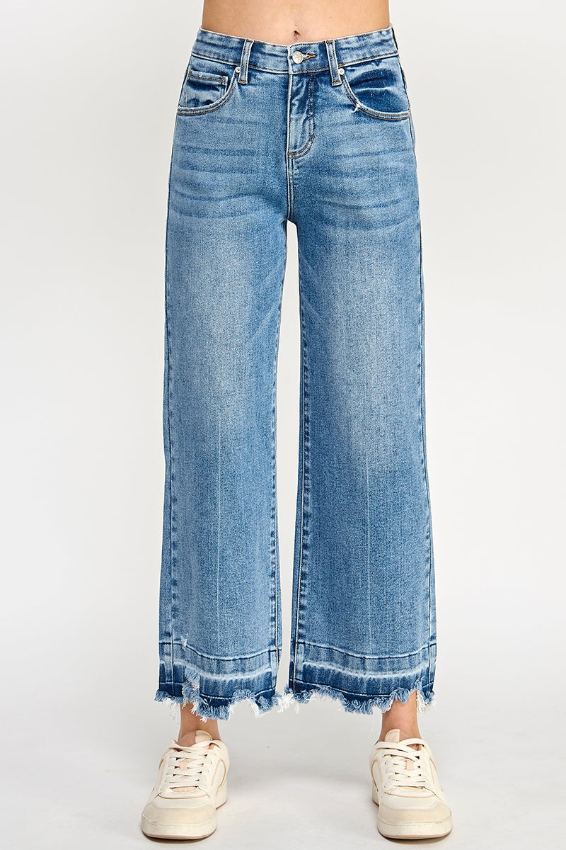 Released Hem High Rise Crop Wide Leg Jean