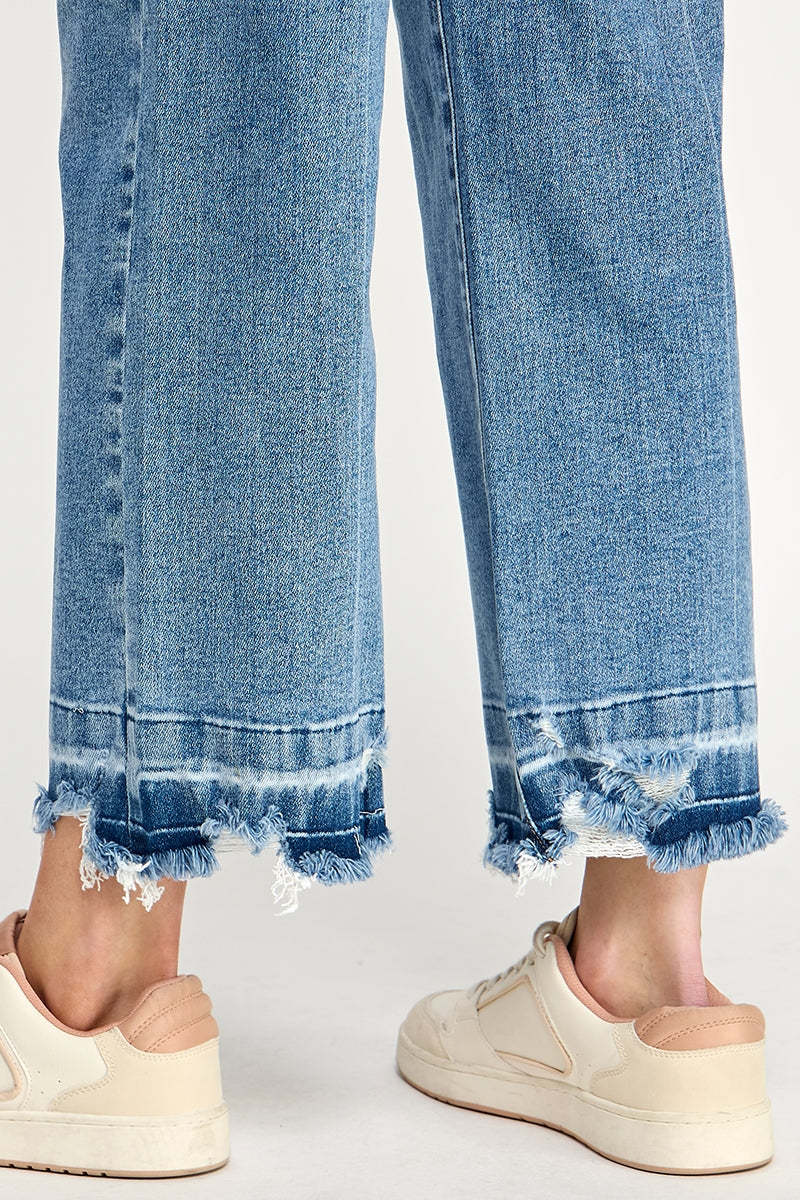 Released Hem High Rise Crop Wide Leg Jean