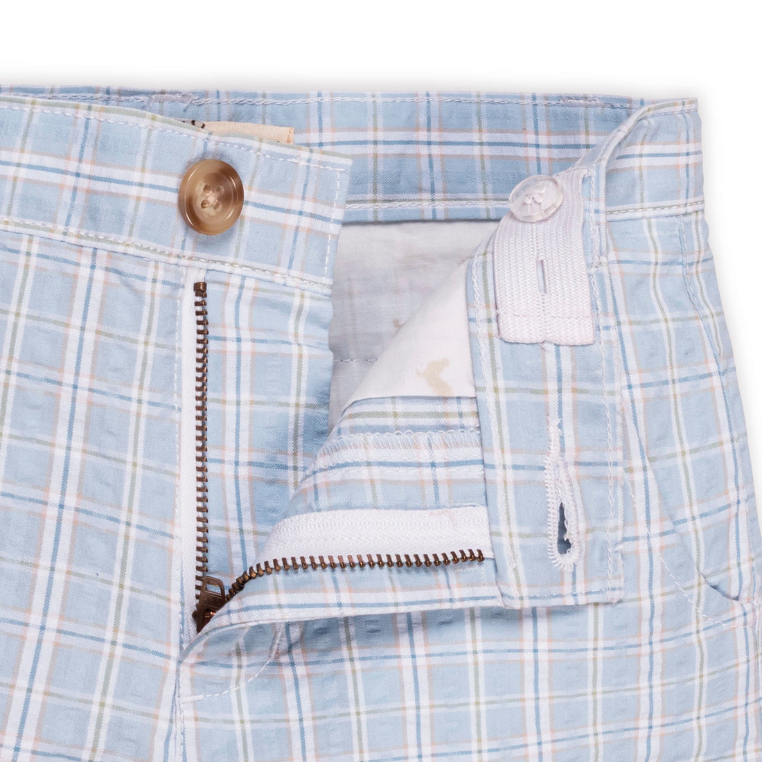 Blue Chateau Check Seersucker Shorts