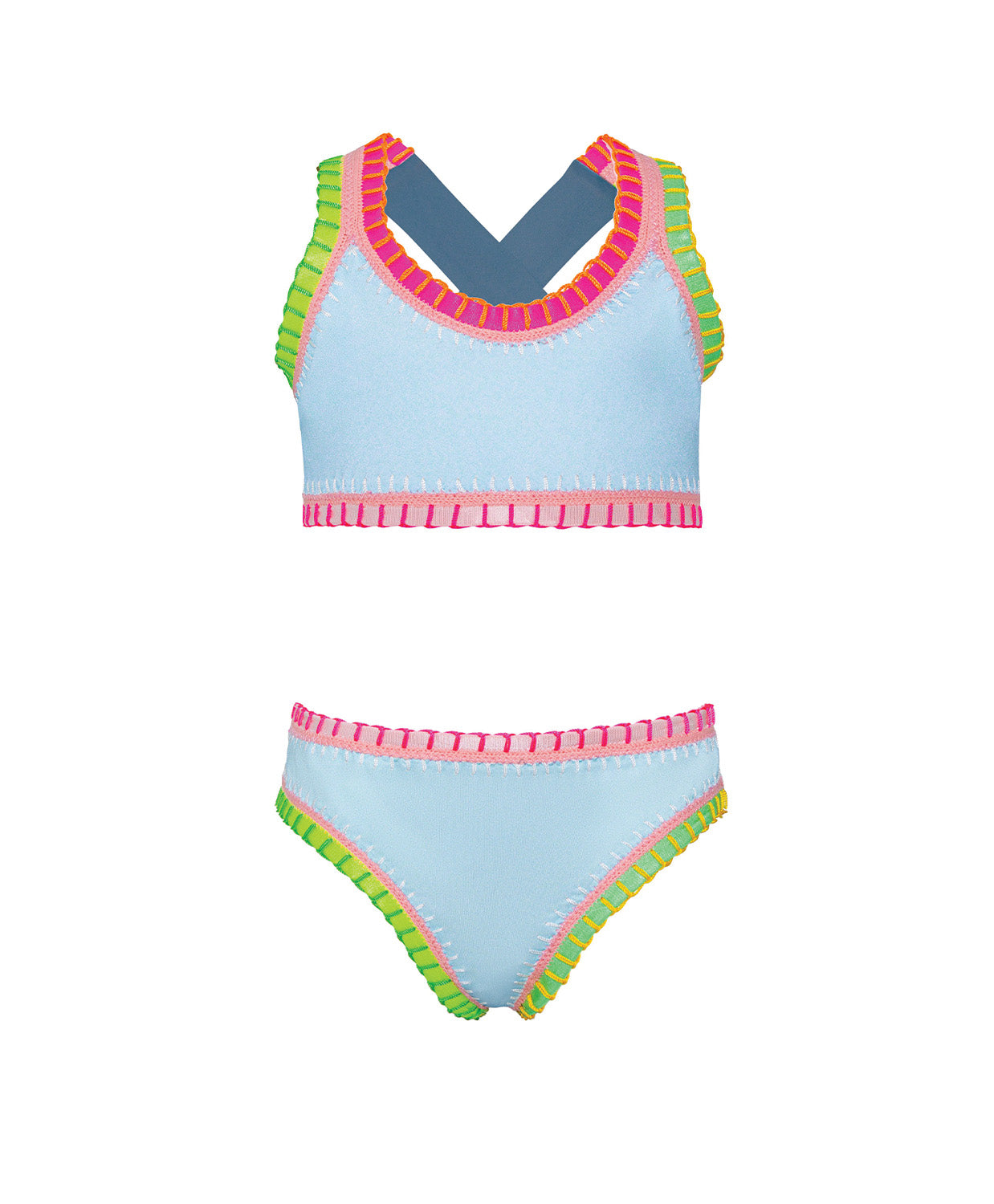 Ice Blue Embroidered Bikini