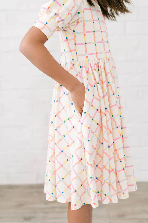 Puff Dress In Squiggles