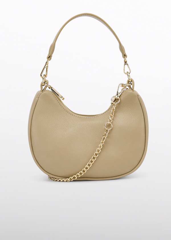 Camel Leather Logo Bag