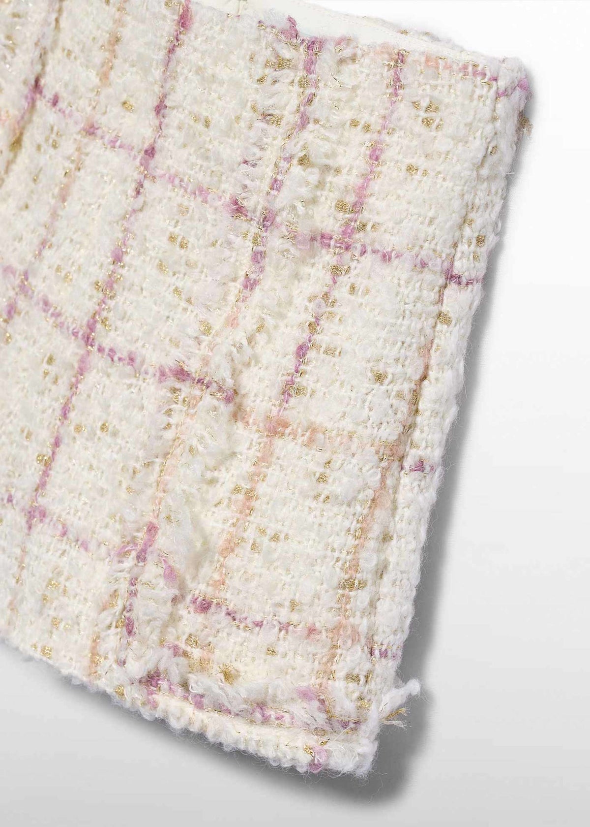 Ivory Checked Tweed Shorts