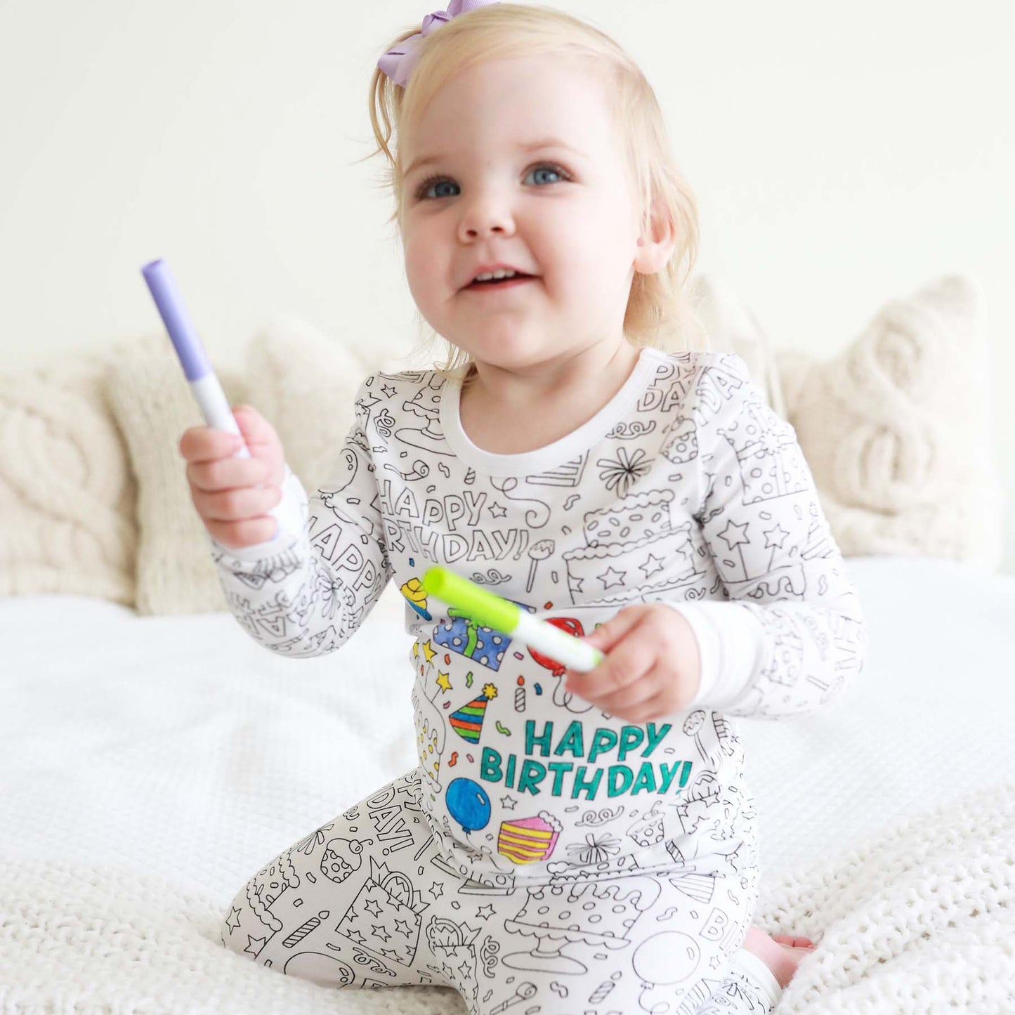 Colorable Birthday Celebration Pj W/ Markers