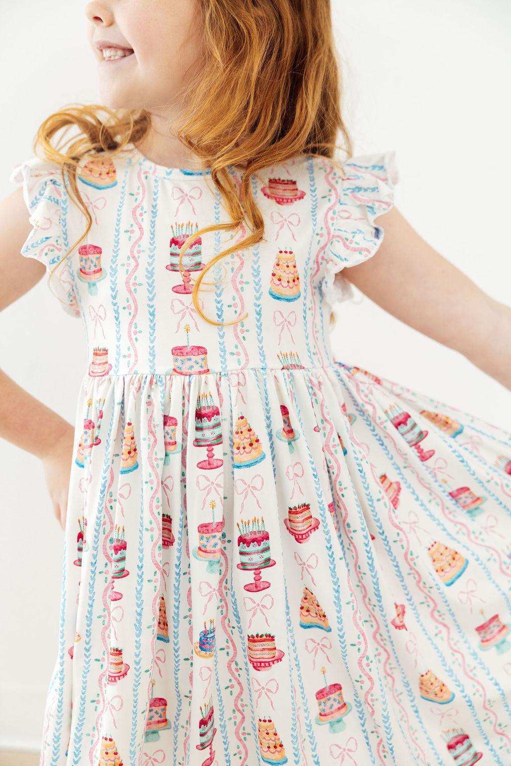 Birthday Cakes Flutter Twirl Dress
