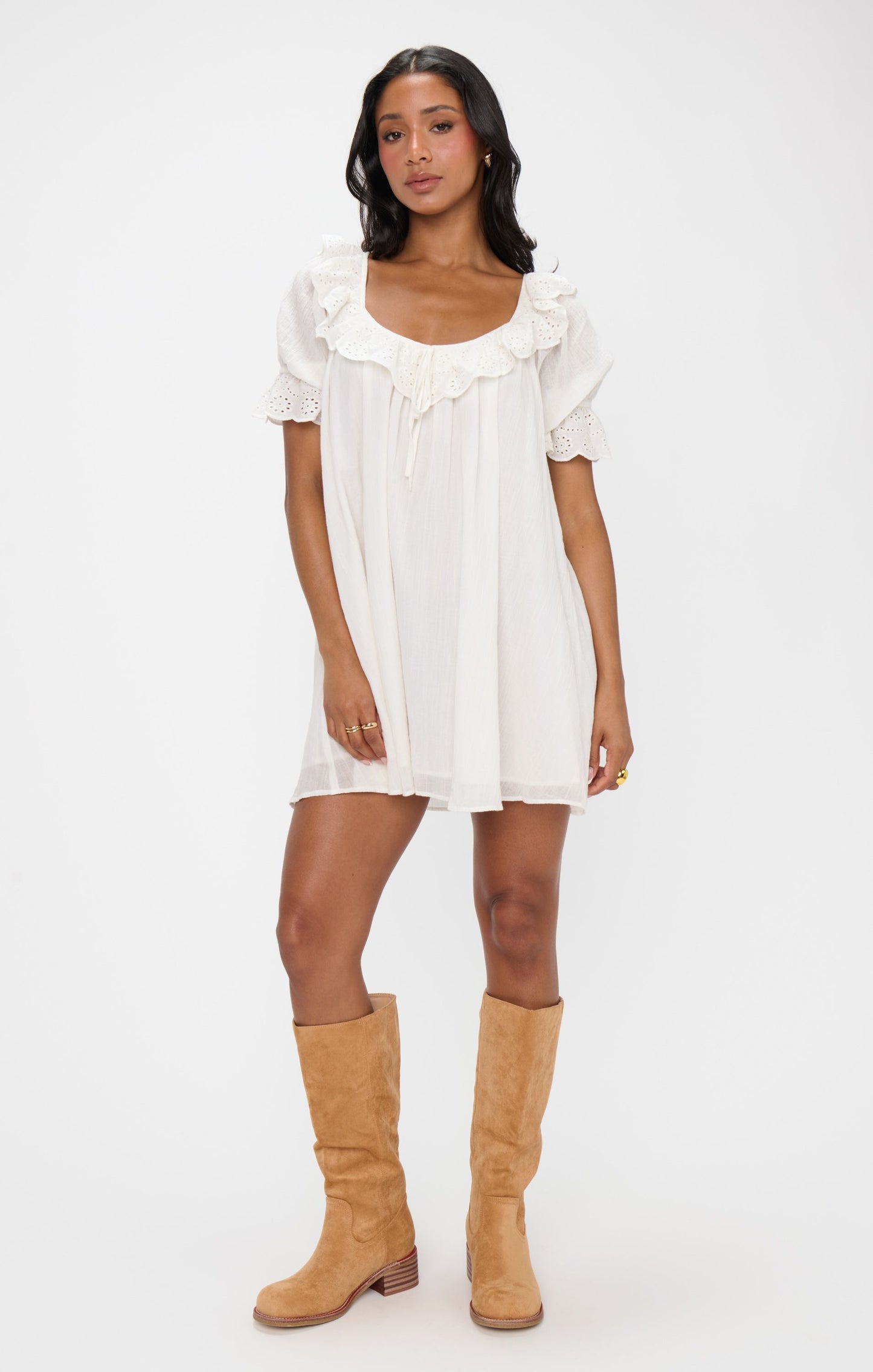 White Eyelet Toulouse Dress