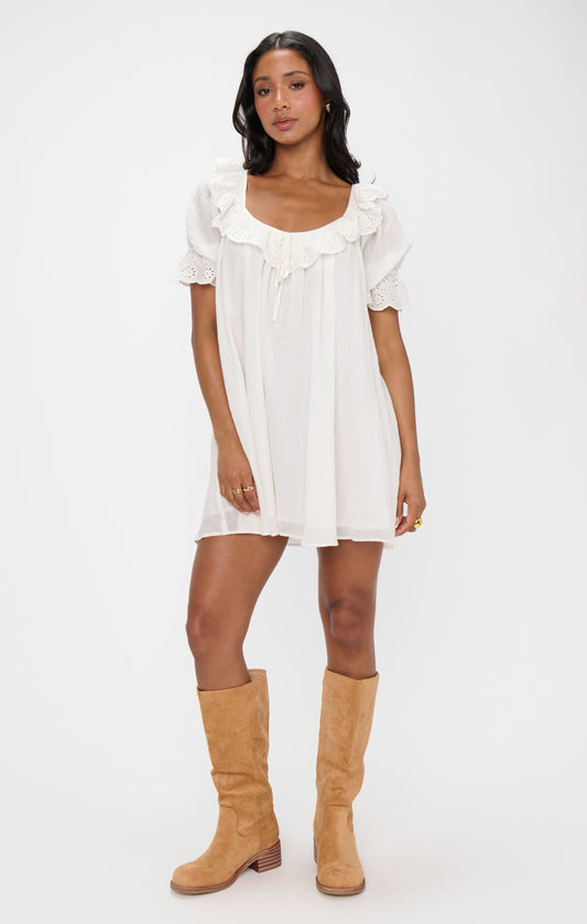 White Eyelet Toulouse Dress