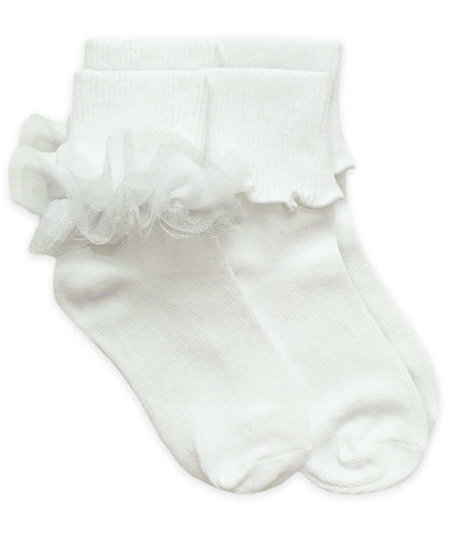 Ruffle Lace & Ripple Edge Sock 2pk