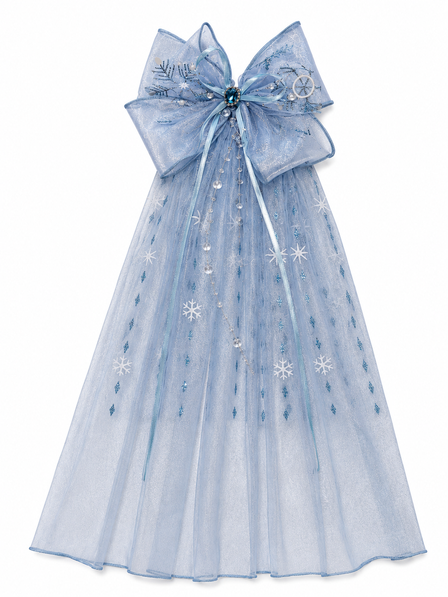 Snowflake Hair Clip W/ Veil