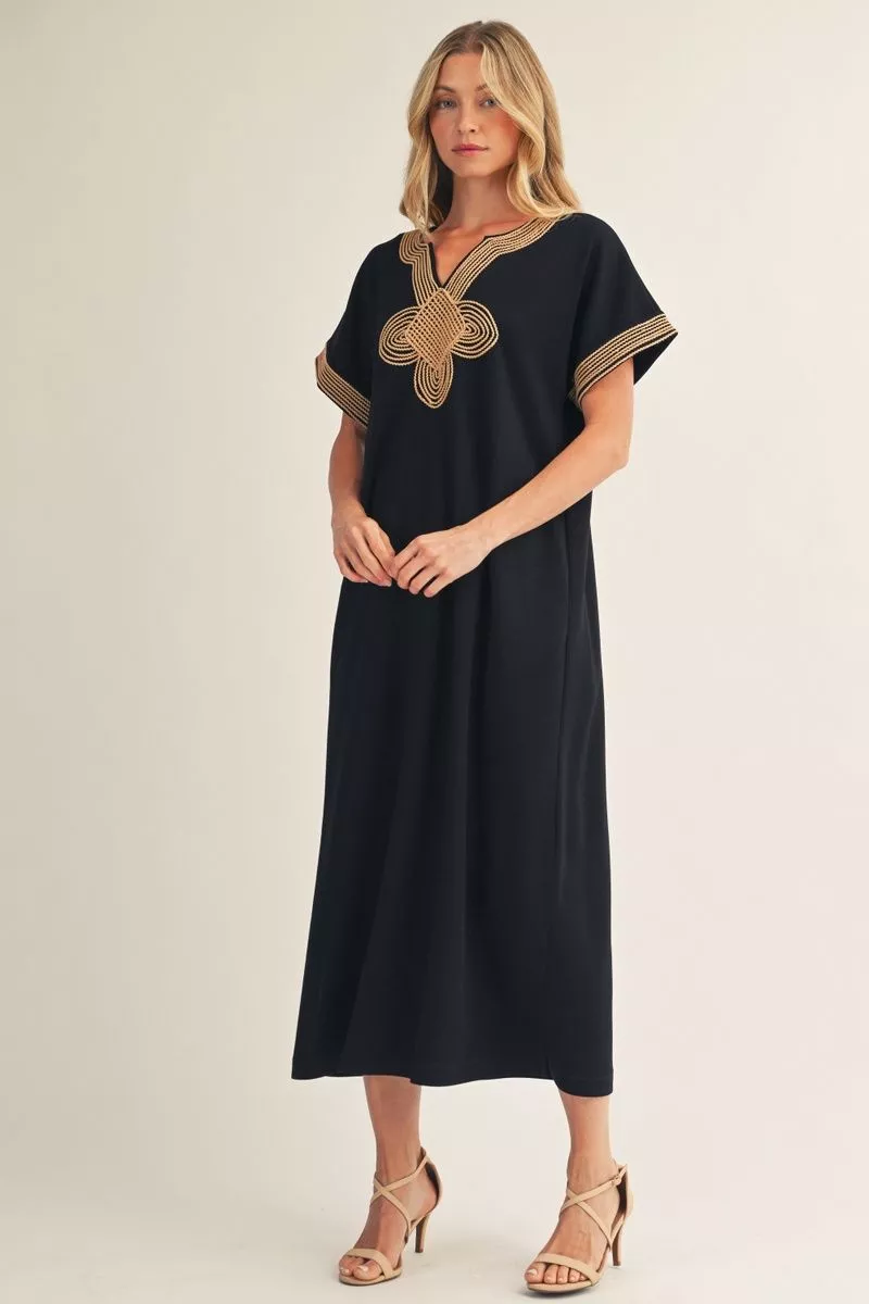 Black Mix Midi Dress