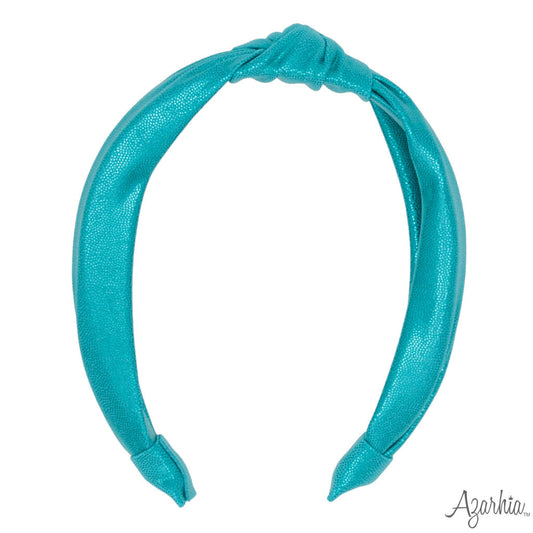 Turquoise Shimmer Top Knot Headband