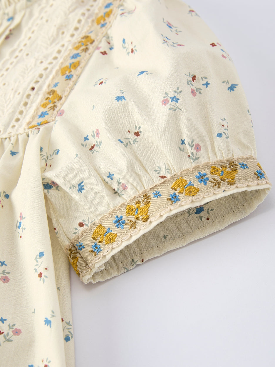 Floral Print Puff Sleeve Dress