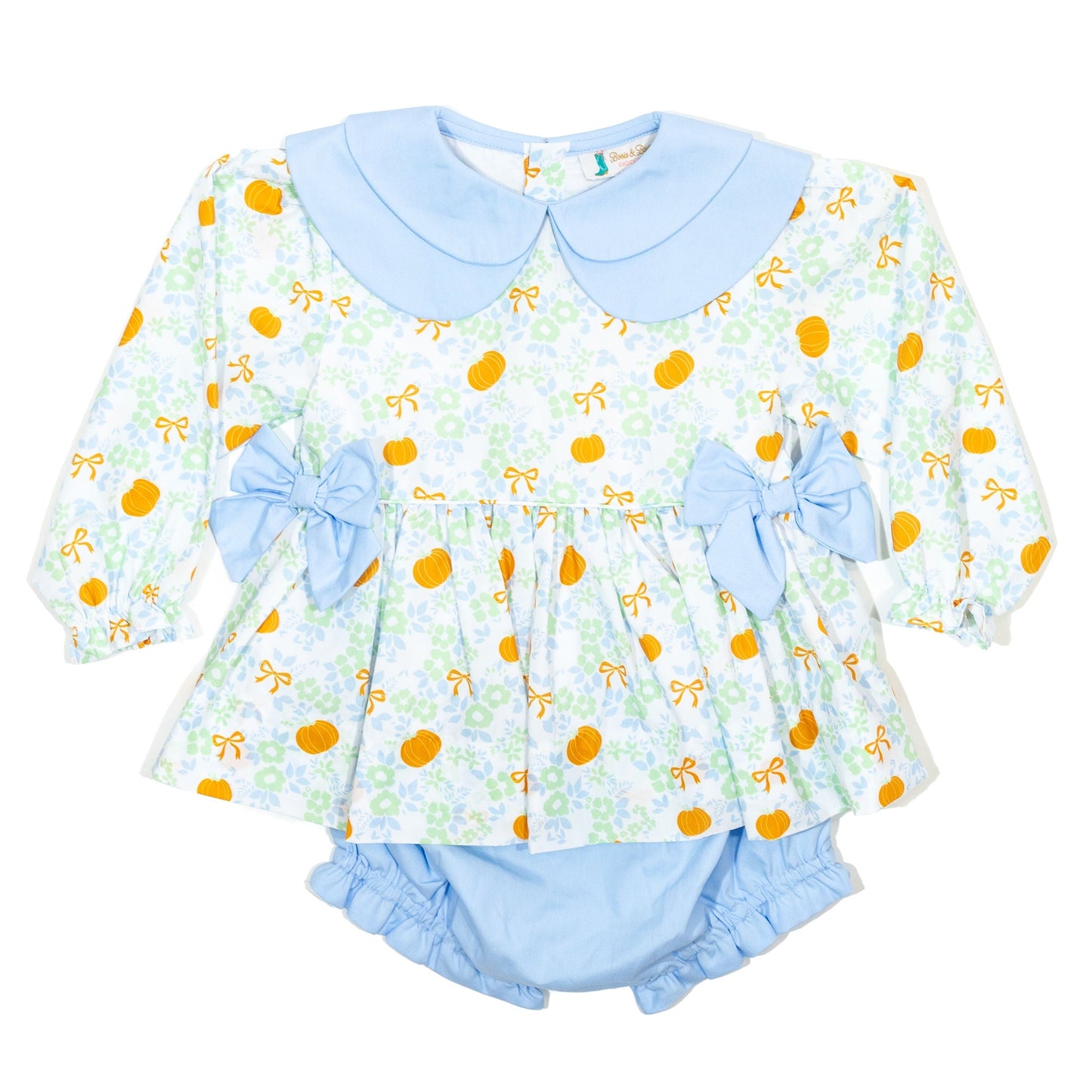 Pumpkins & Blue Bows Bloomer Set
