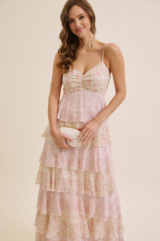 Seasonless Floral Tiered Maxi Dress