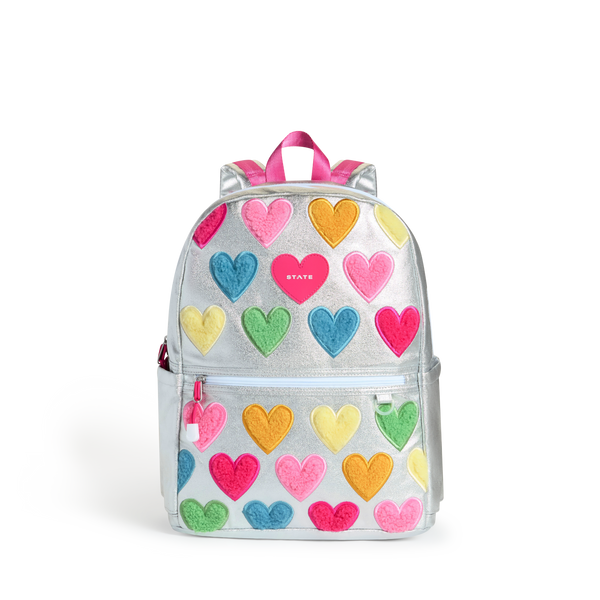 Happy Fuzzy Hearts Kane Double Pocket Backpack
