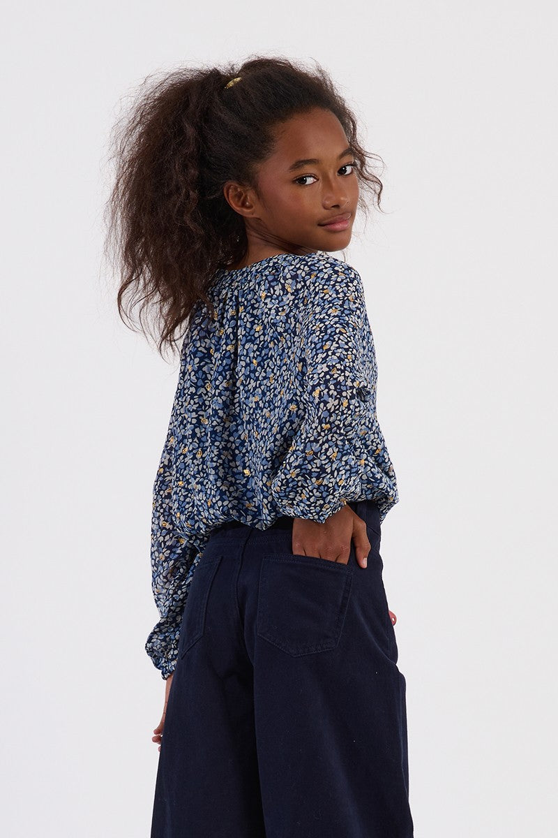 Blue Nora Voile Blouse