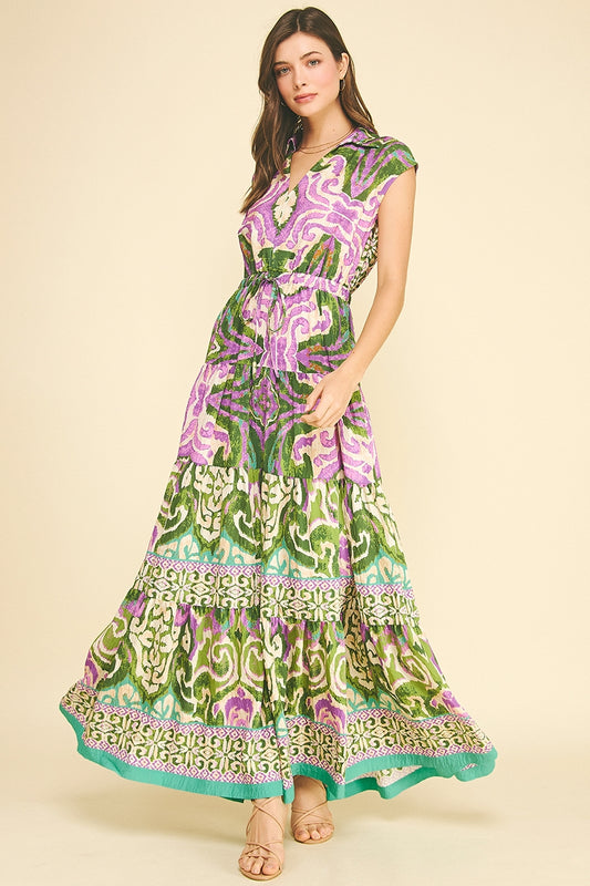 Olive Multi Bohemian Maxi Dress