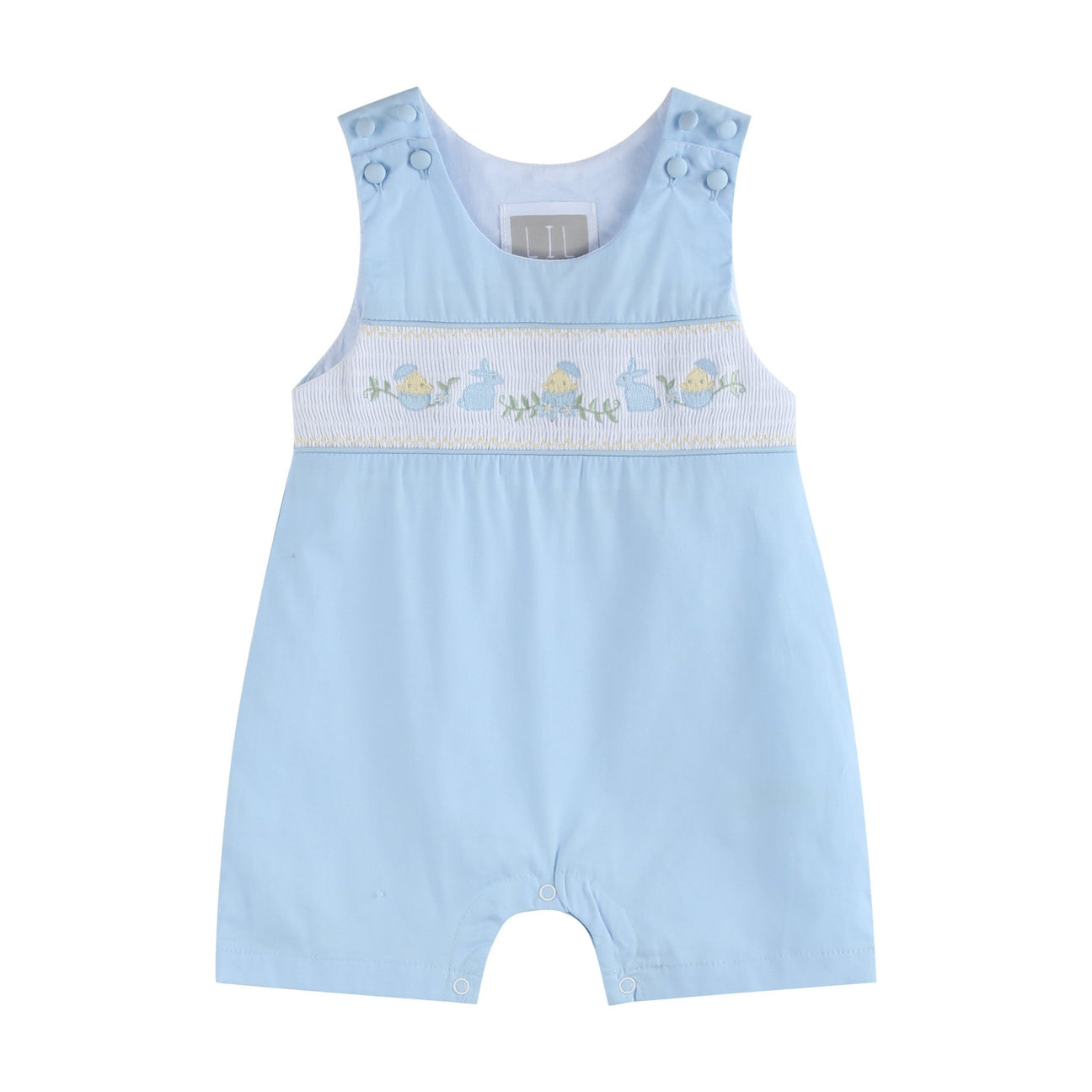 Blue Easter Smocked Shortalls