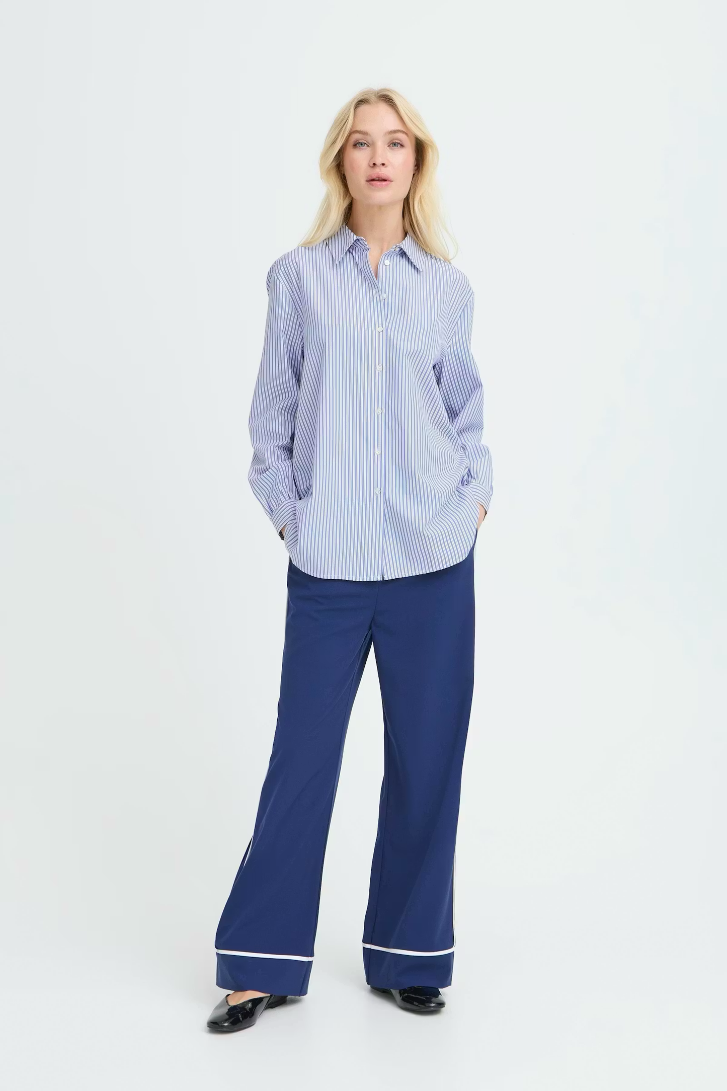 Blue Stripe BYHanio Button Down