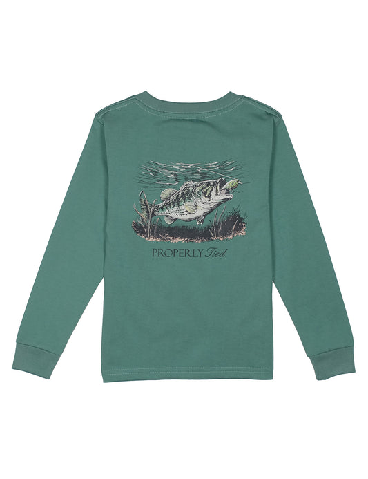 Set The Hook LS Marine Green Tee