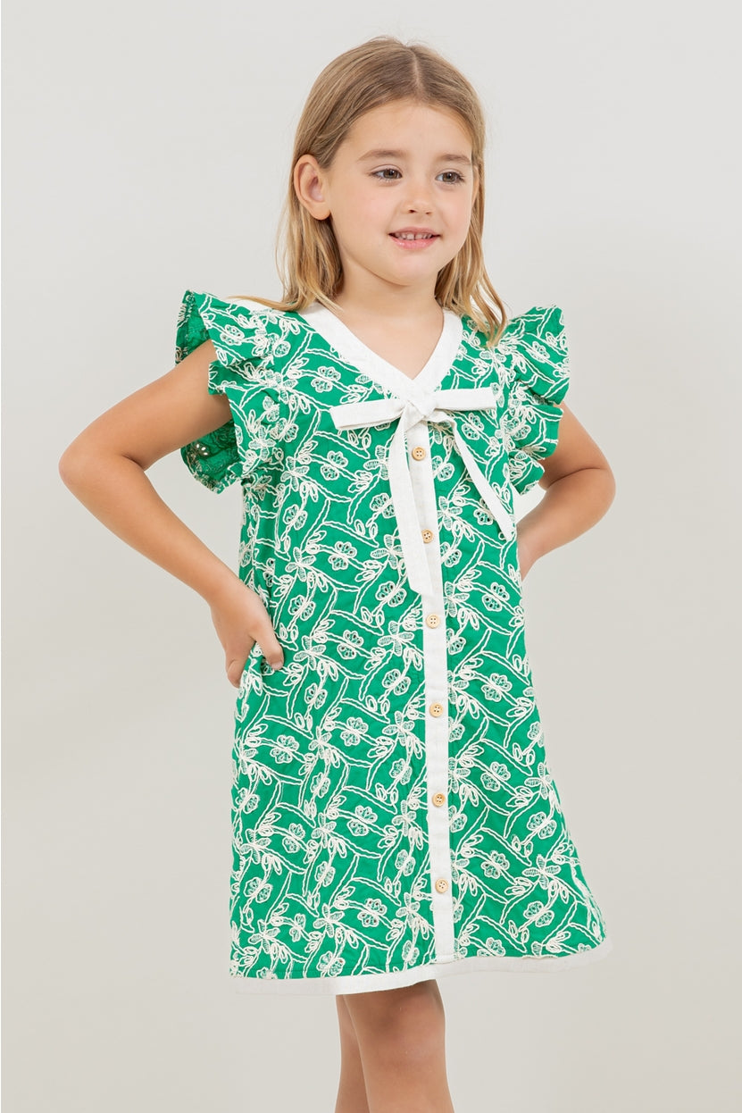 Kelly Green Embroidered Dress