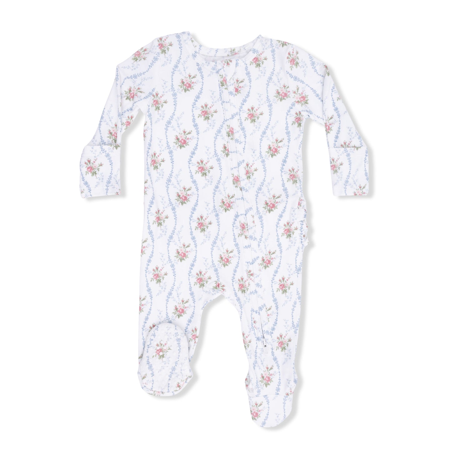 Heirloom Rose Stripe Zip Footie