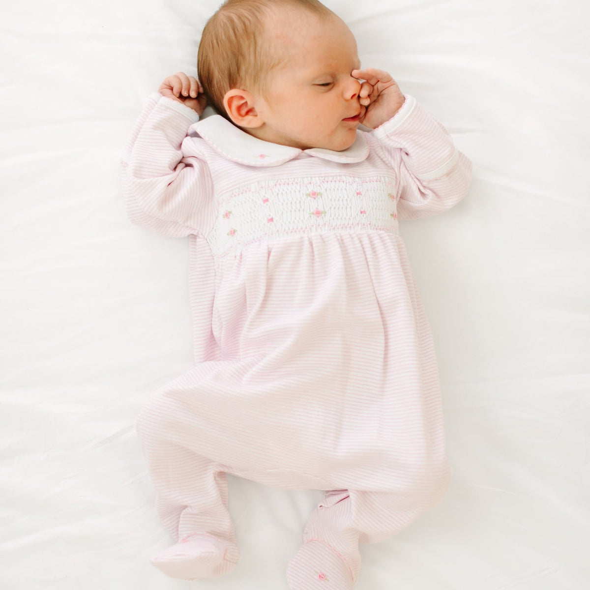 Pink Anna Smocked Footie