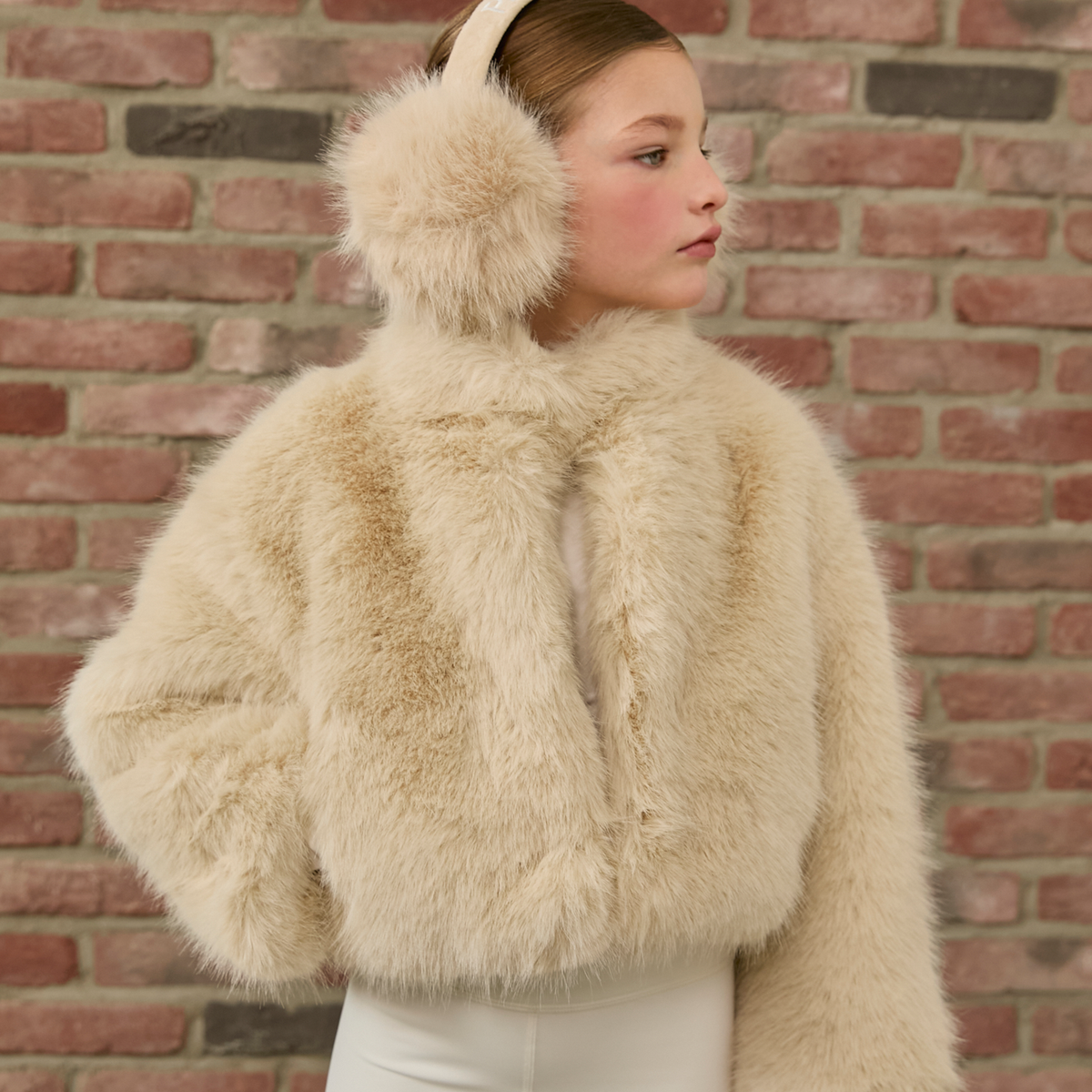 Crème Oat Faux Fur Jacket