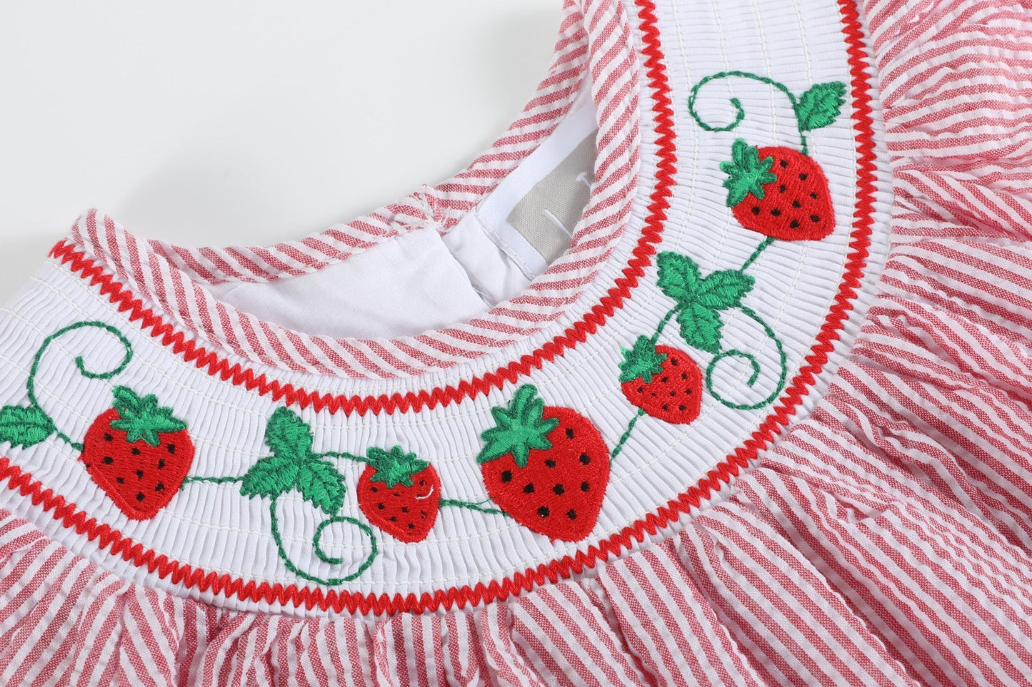 Smocked Strawberry Bishop Dress
