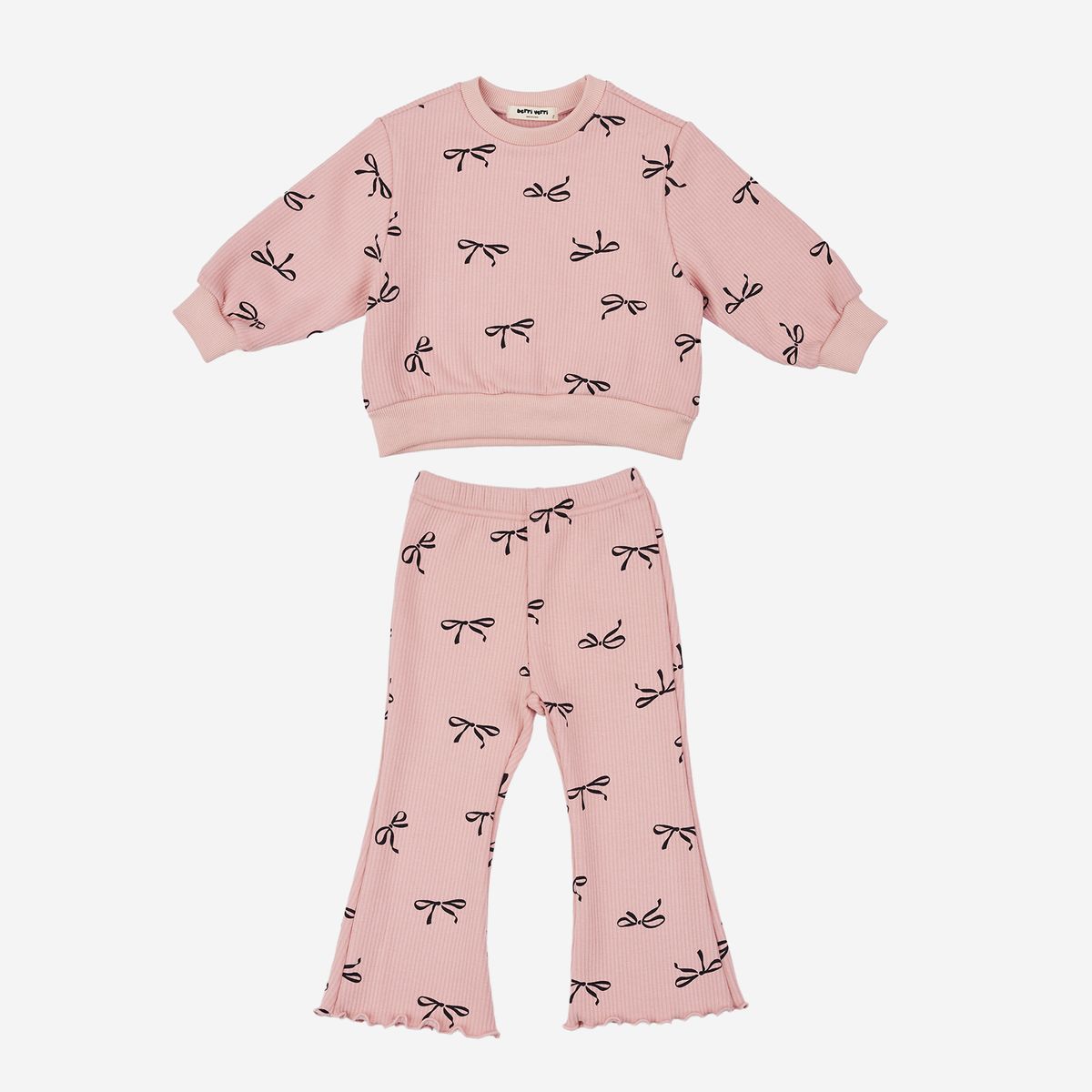 Pink Ava Ribbon Sweatshirt Set