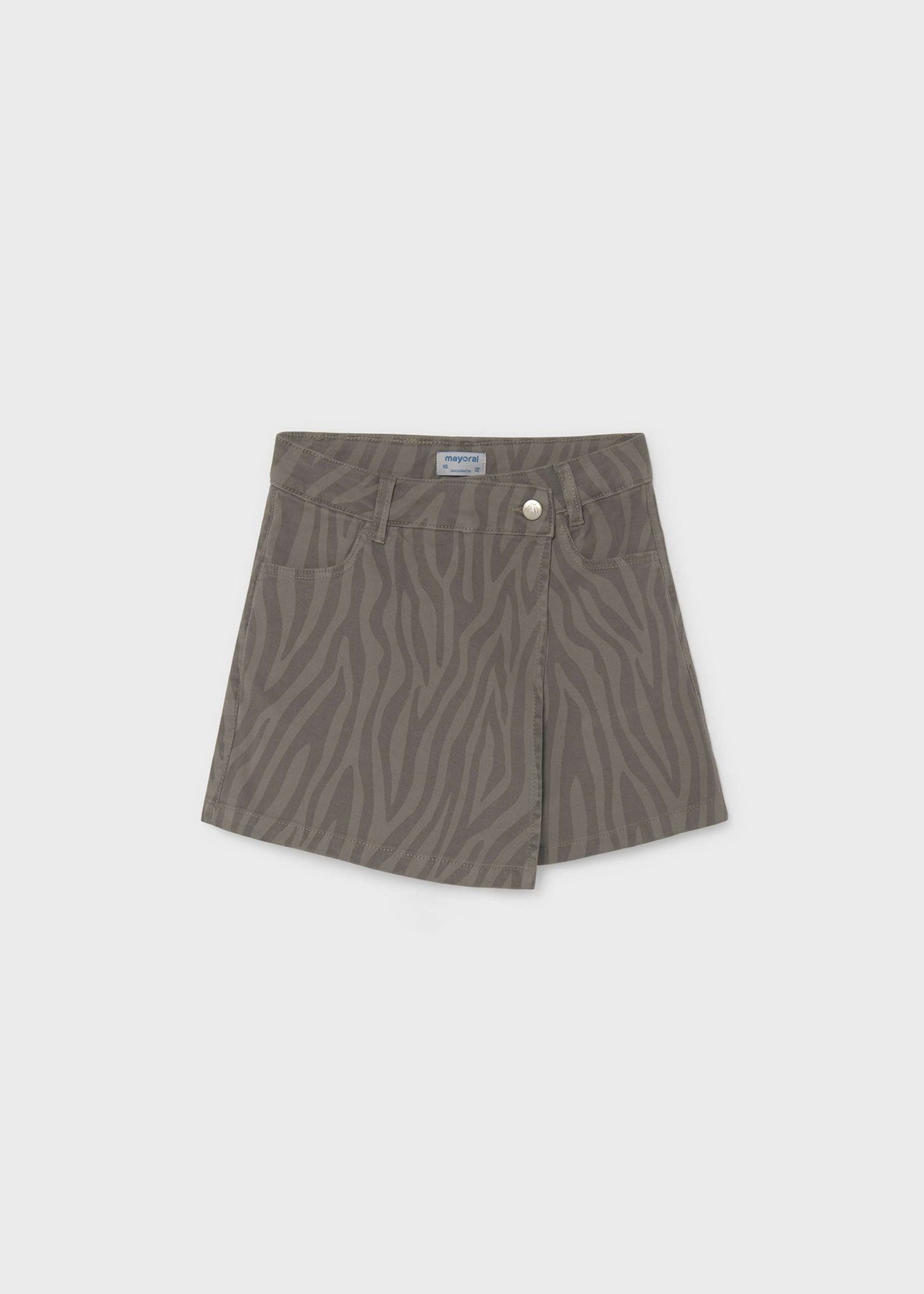 Chocolate Zebra Twill Skort