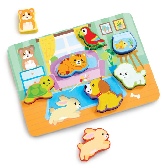 Wooden Pets Puzzle & Play Pieces