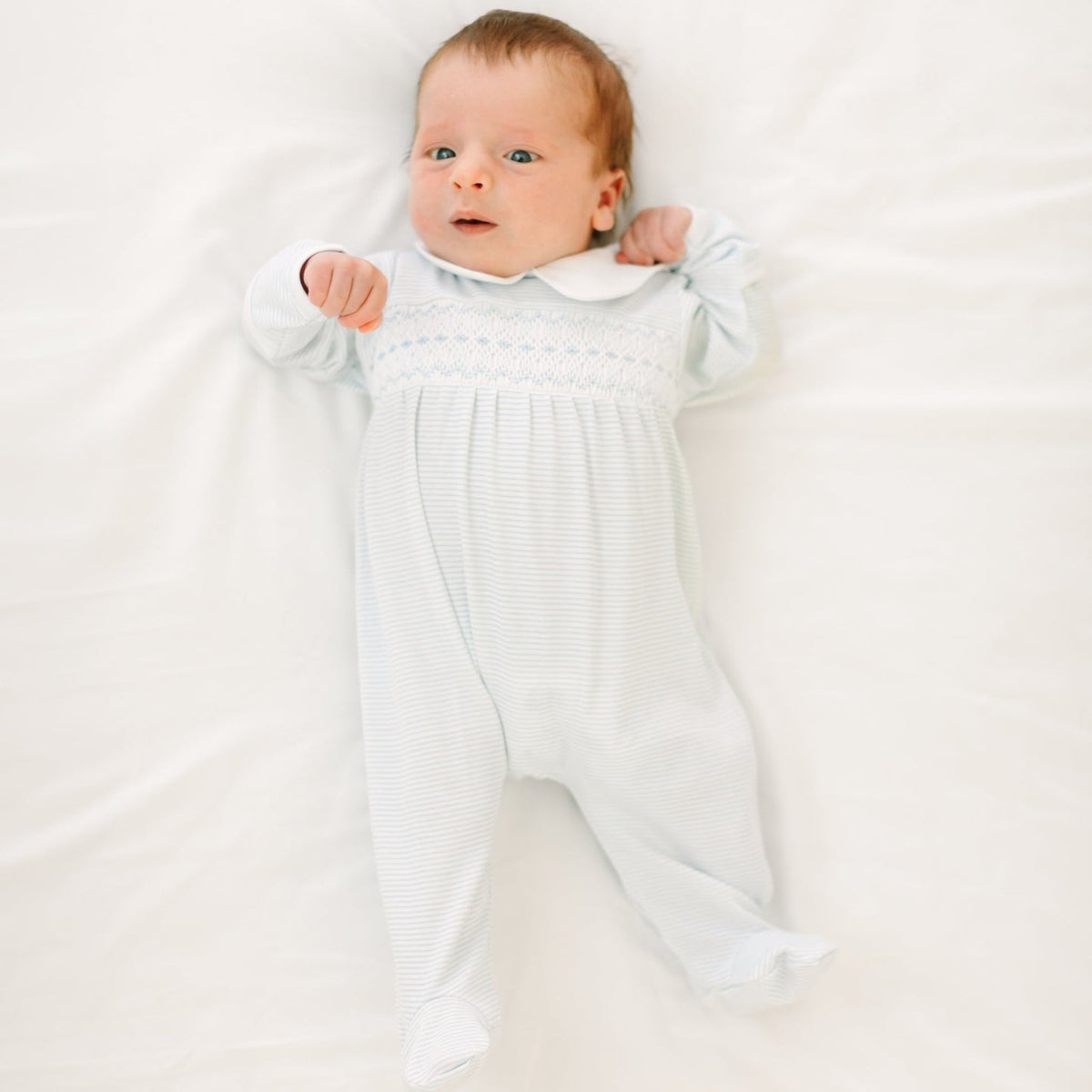 Blue Benjamin Smocked Footie